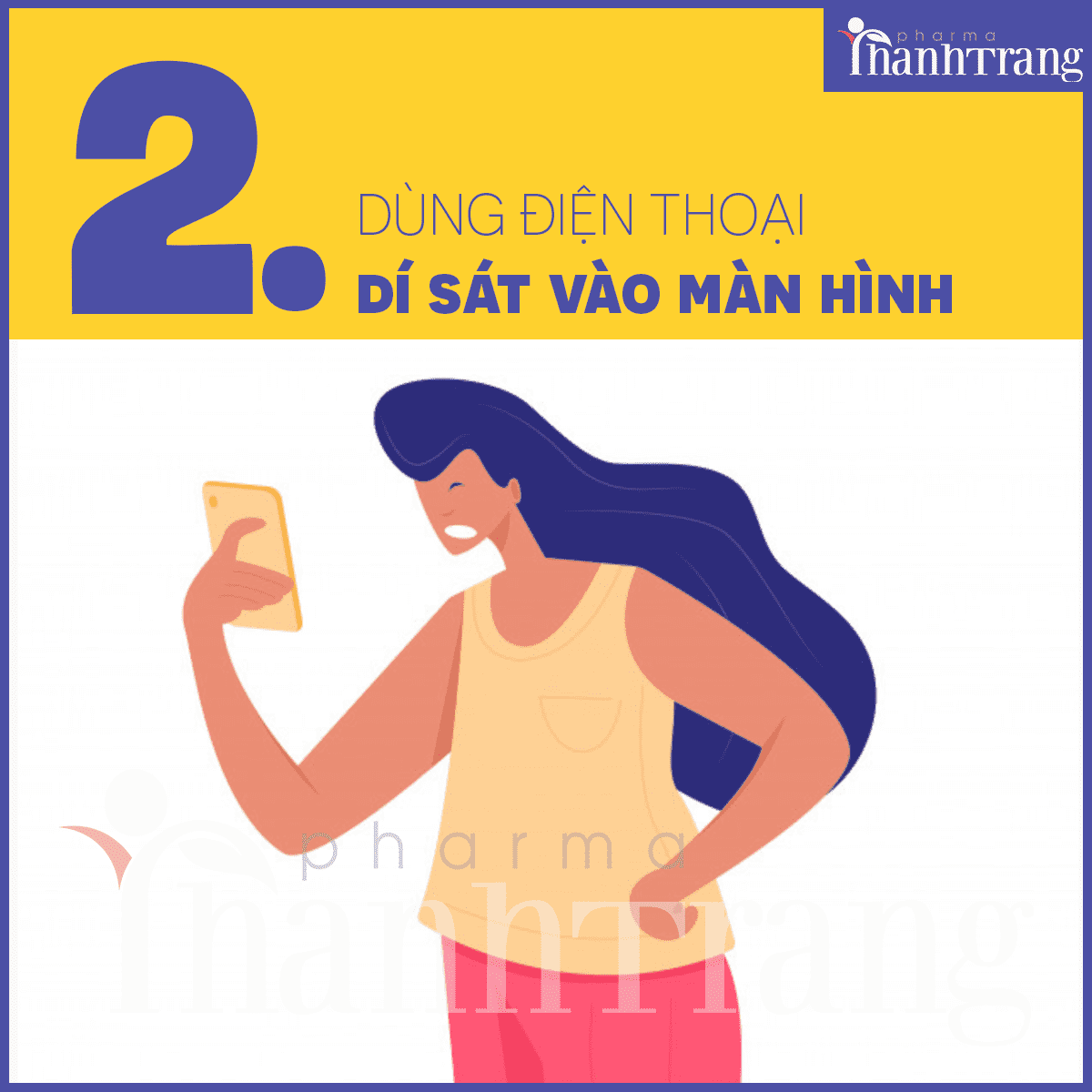 Dùng điện thoại dí sát mắt vào màn hình