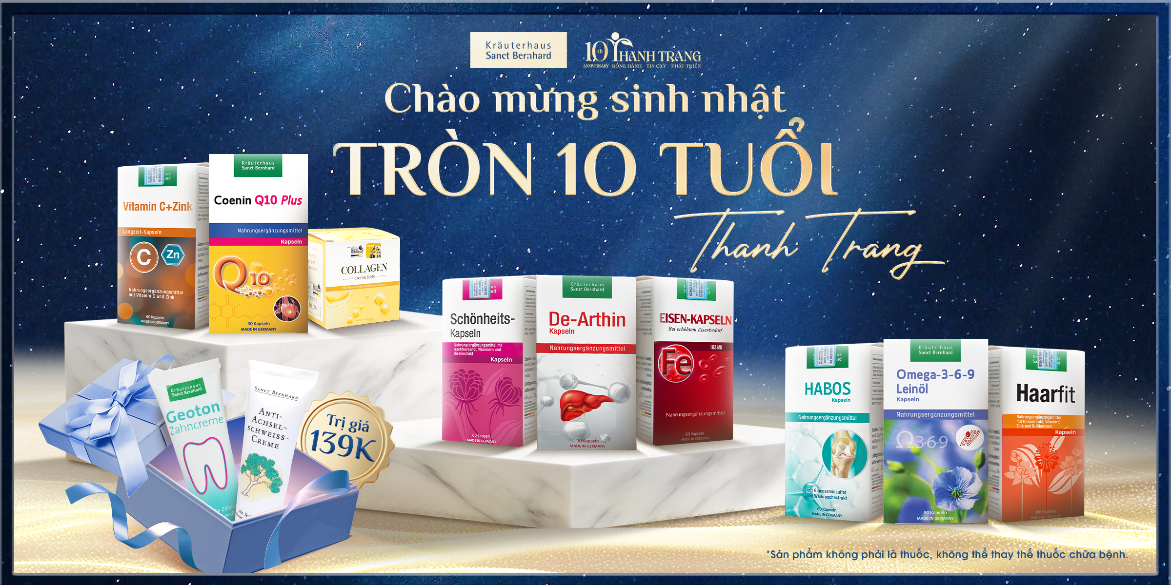 Ưu đãi lớn sinh nhật 10 năm Thanh Trang Pharma