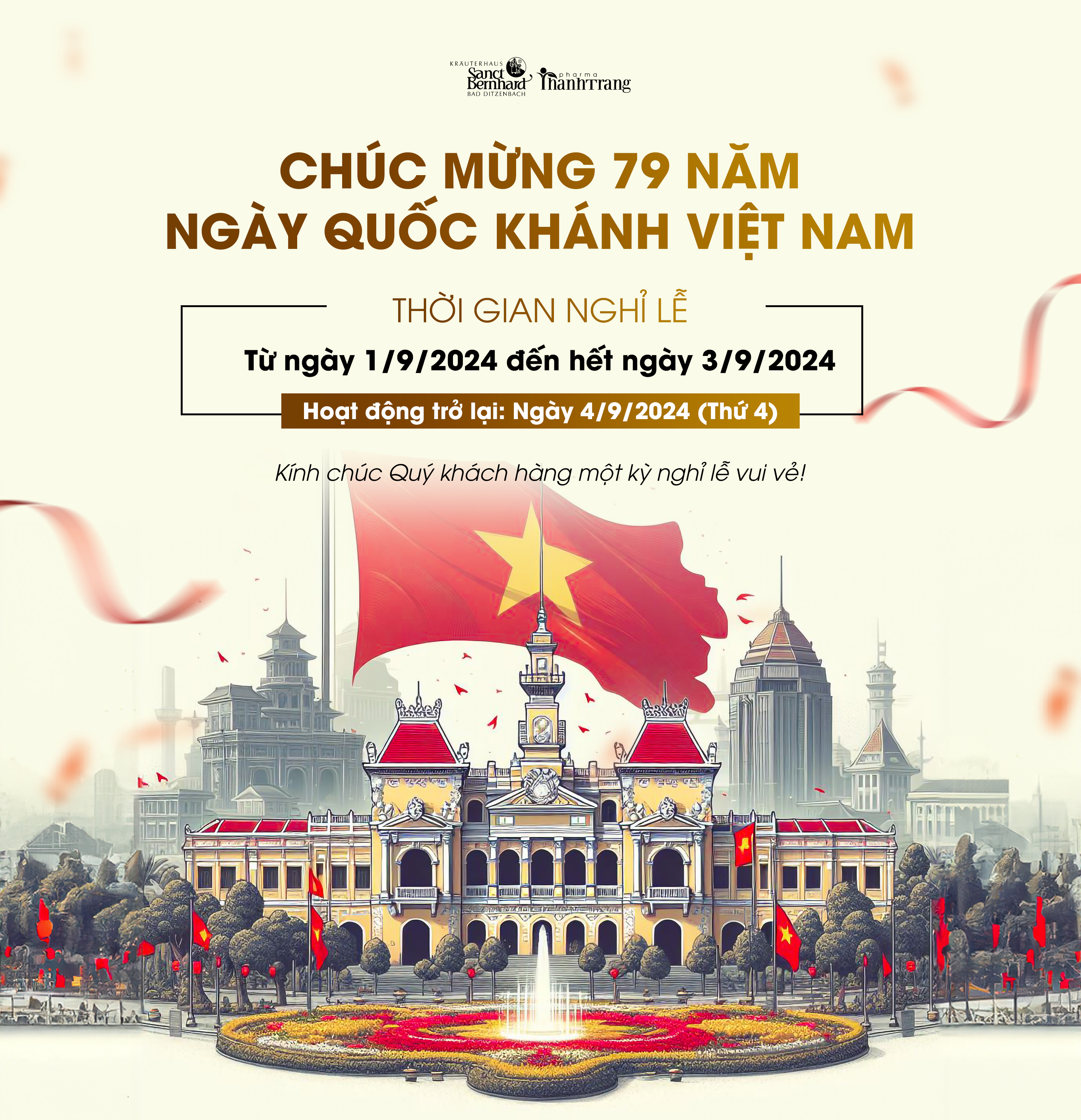 THÔNG BÁO KỲ NGHỈ QUỐC KHÁCH 2/9