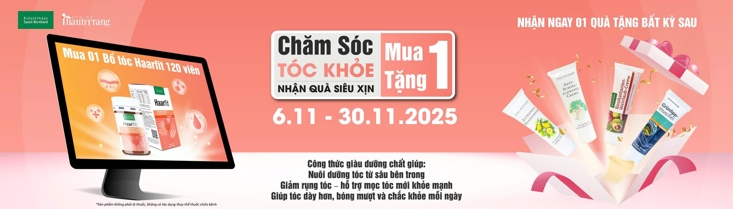 Chương trình khuyến mại chăm tóc khỏe nhận quà siêu xịn mua 1 tặng 1