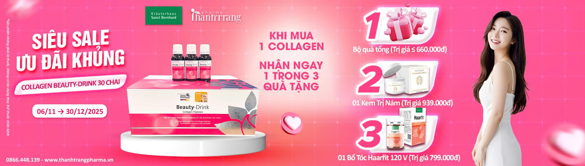Khuyến mãi Collagen Beauty-Drink: Mua 1 Tặng Quà Lên Đến 939.000đ