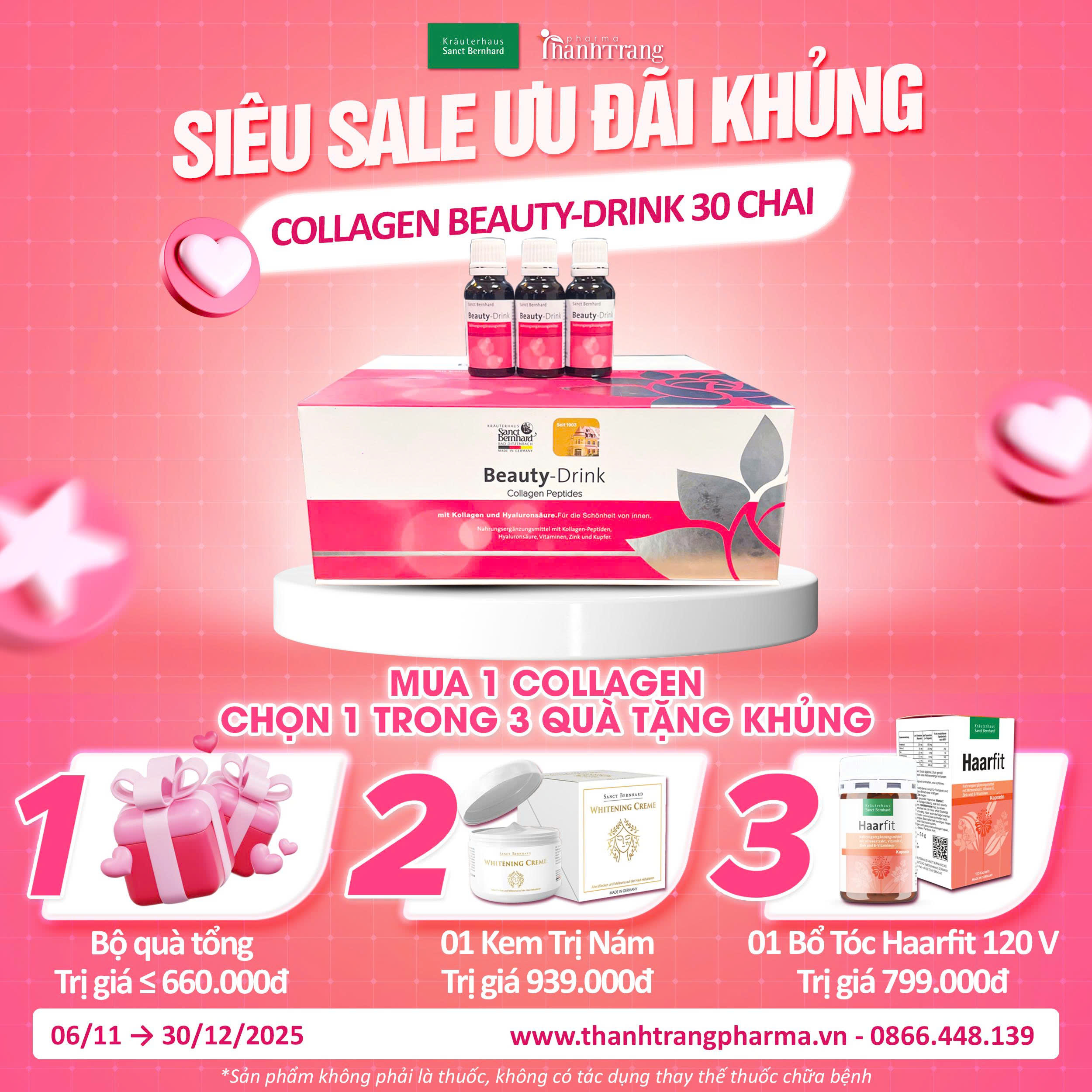 Khuyến mãi Collagen Beauty-Drink: Mua 1 Tặng Quà Lên Đến 939.000đ