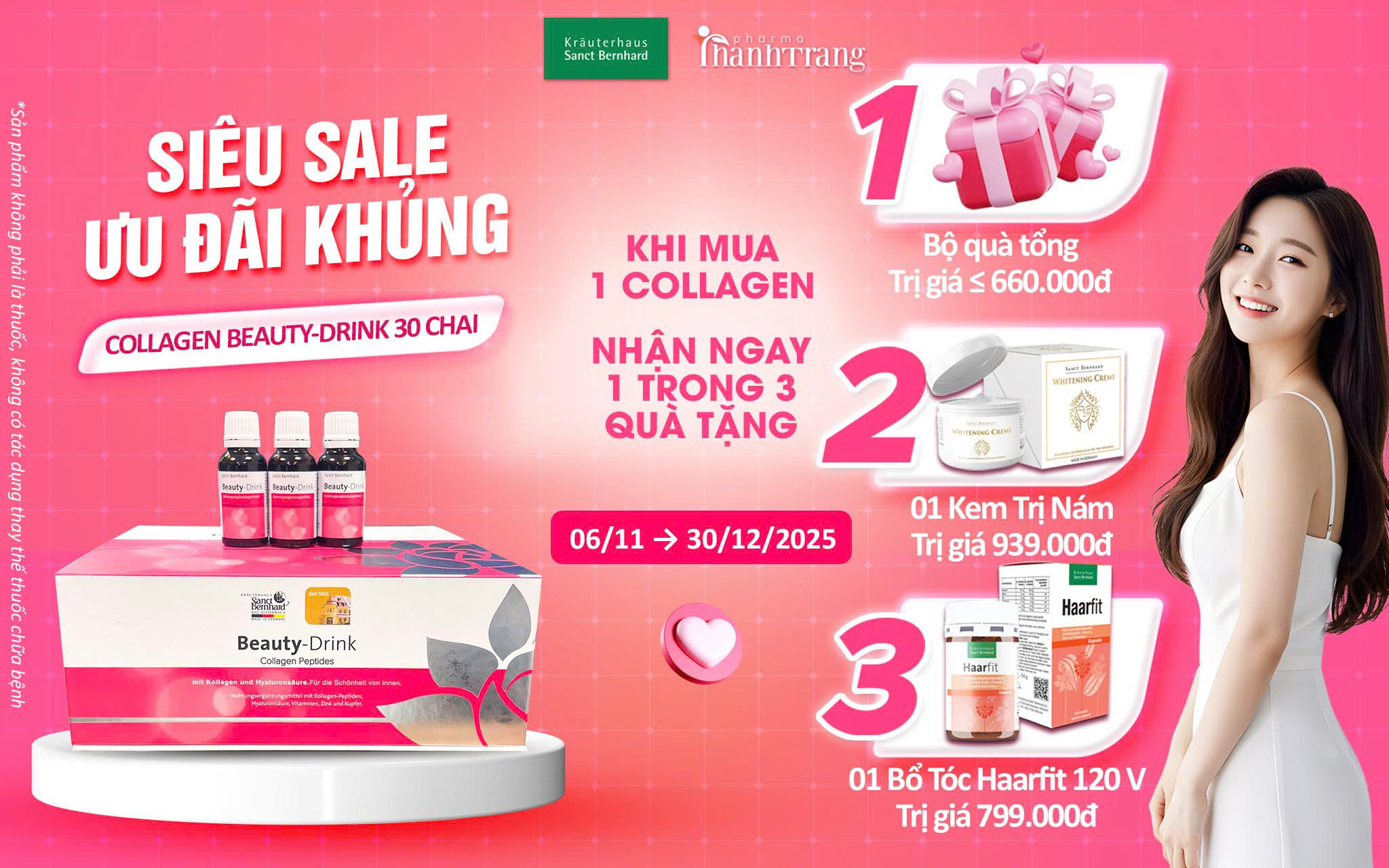 Khuyến mãi Collagen Beauty-Drink: Mua 1 Tặng Quà Lên Đến 939.000đ