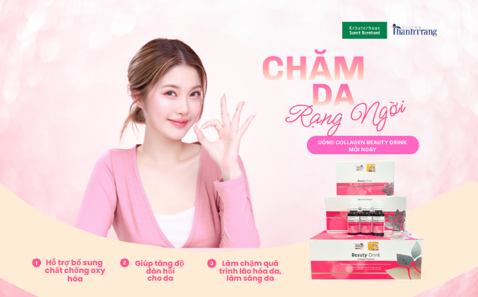 Uống collagen - Hỗ trợ bổ sung chất chống oxy hóa, giúp tăng độ đàn hồi cho da, làm chậm quá trình lão hóa da, làm sáng da. 