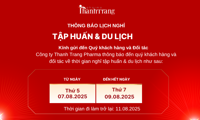 THÔNG BÁO LỊCH NGHỈ DU LỊCH VÀ TẬP HUẤN